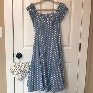 1950s vintage style circle dress polka dot